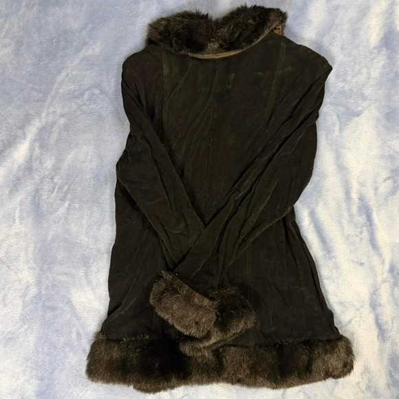 Vintage Anna Black faux fur trim jacket women size m - Picture 6 of 6